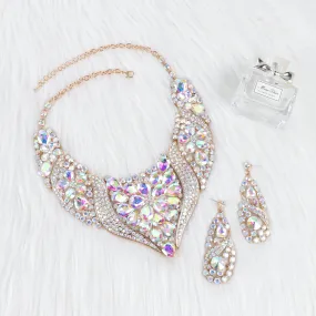 Through The Vine Rhinestone Necklace & Earring Set