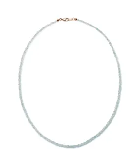 Tiny Beaded 14k Gold Necklace in Aquamarine