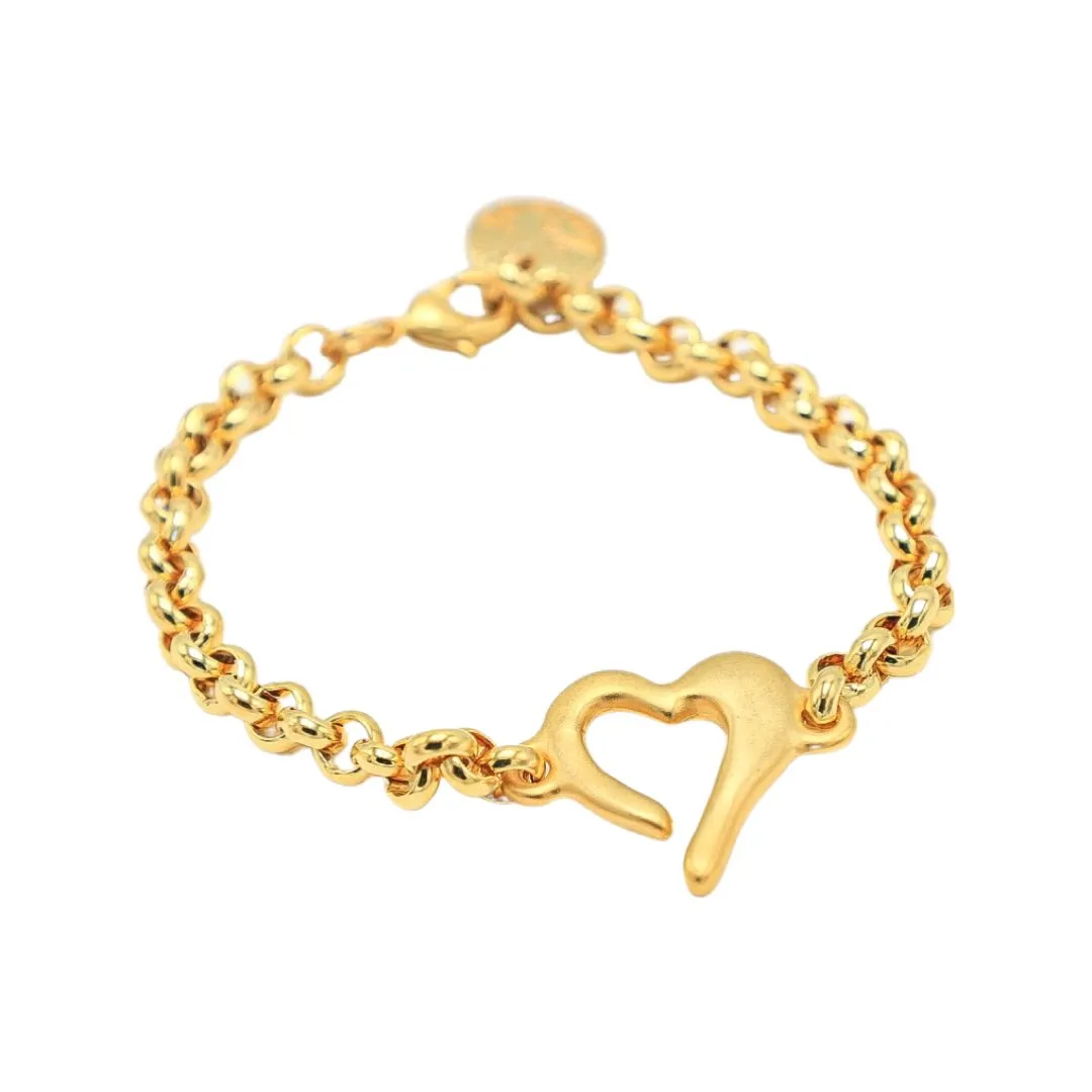 TRA-LA-RA CUORE SINGLE HEART ROLO CHAIN BRACELET