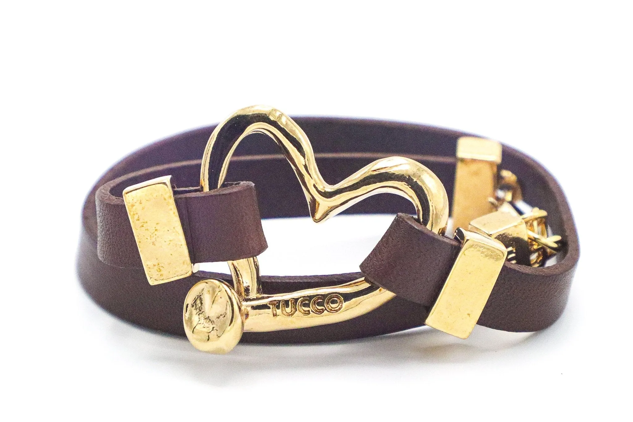 TUCCO SILHOUETTE HEART LEATHER BRACELET