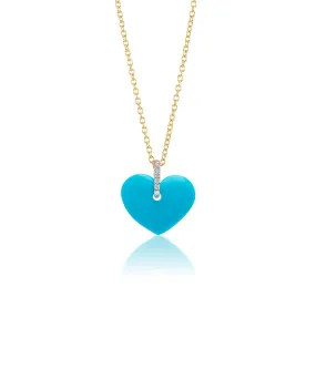 Turquoise Stone Heart Necklace