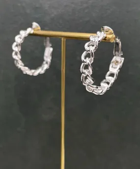 【USA輸入】 ヴィンテージ CROWN TRIFARI フープ イヤリング/Vintage Crown TRIFARI Hoop Clip On Earrings