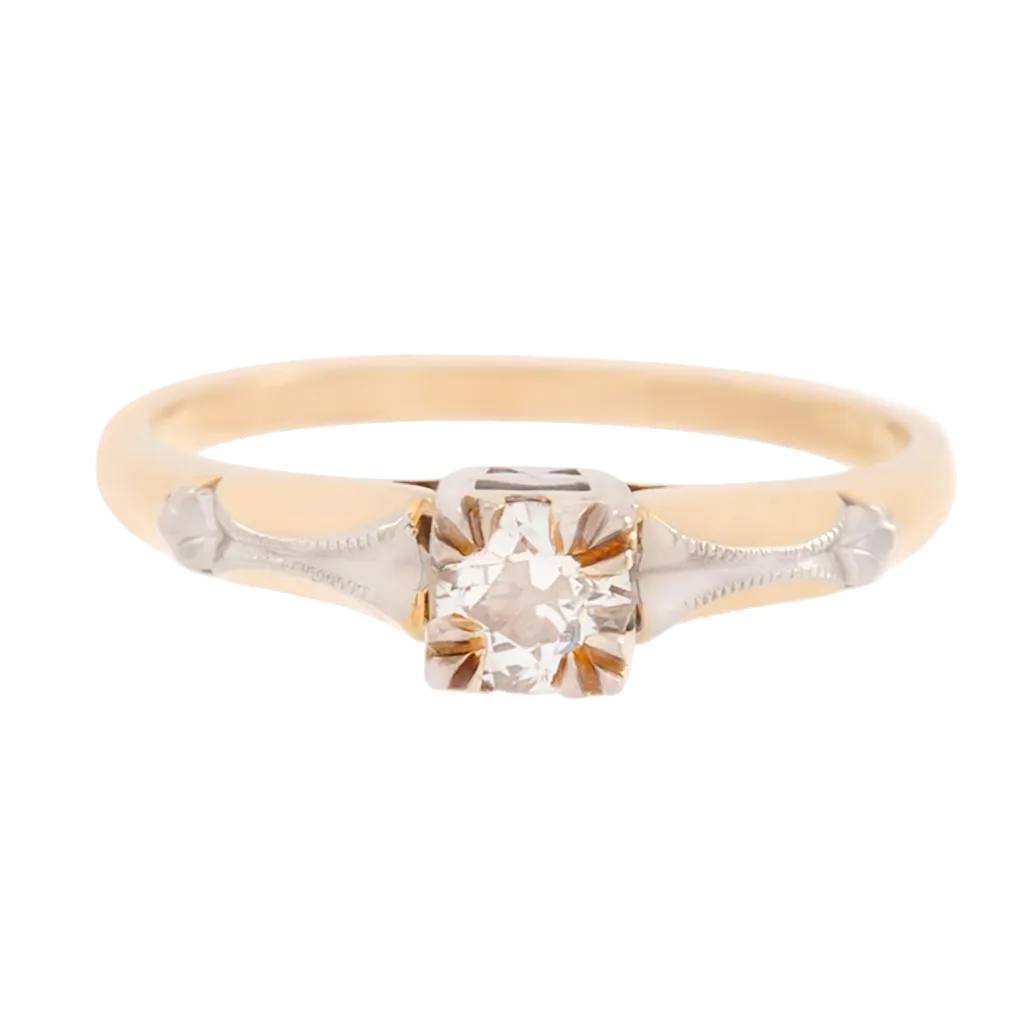 Victorian Era Two-Tone Solitaire Diamond Ring