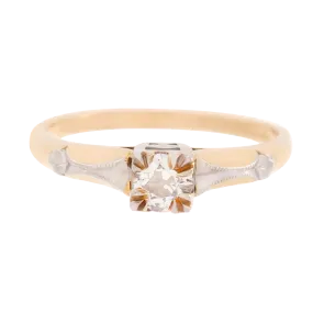 Victorian Era Two-Tone Solitaire Diamond Ring