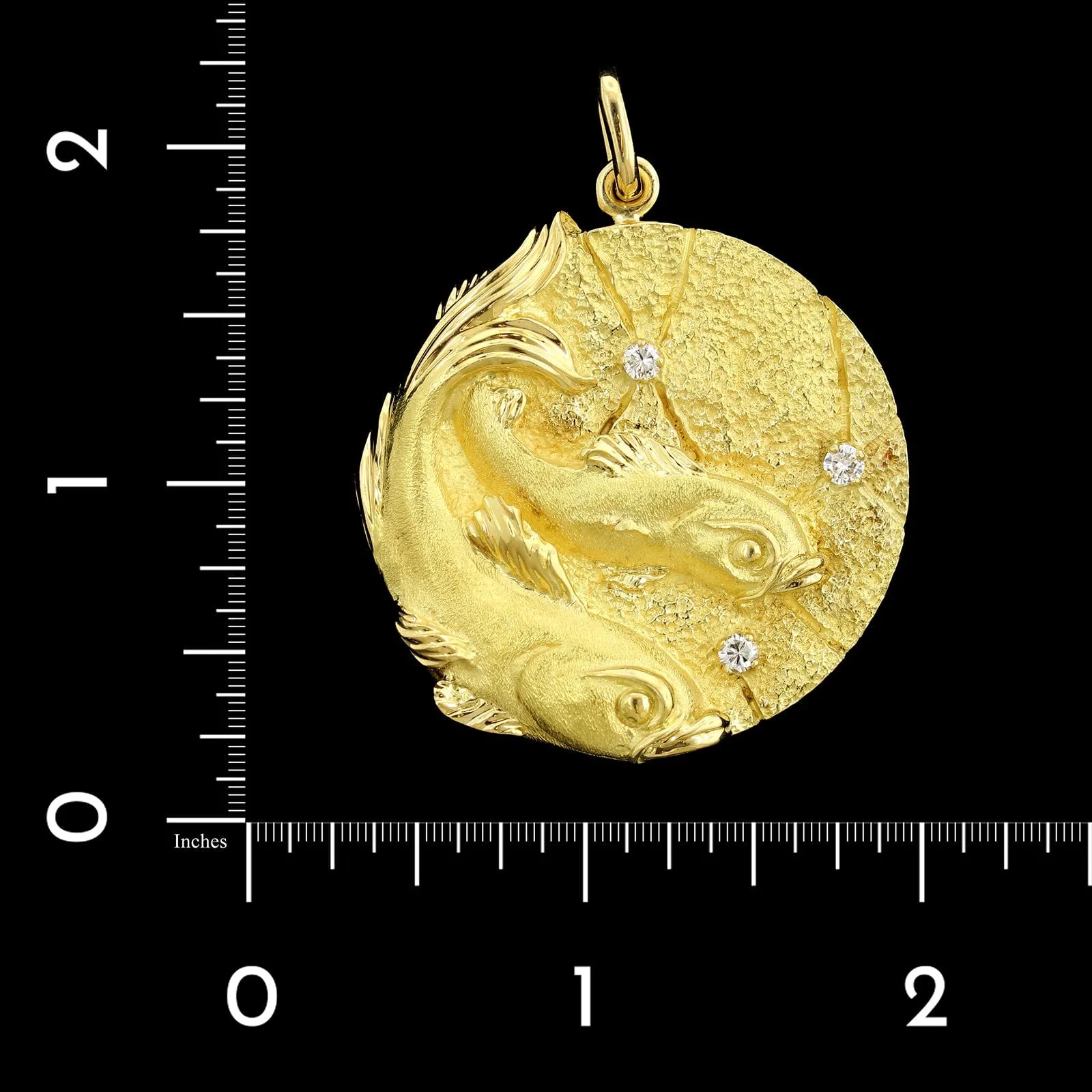 Vintage Tiffany & Co. 18K Yellow Gold Estate Diamond Pisces Zodiac Pendant