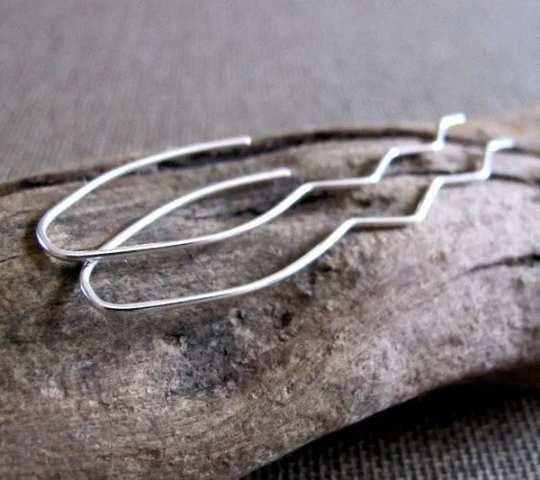 Wave Earrings - Sterling Silver Threader Earrings