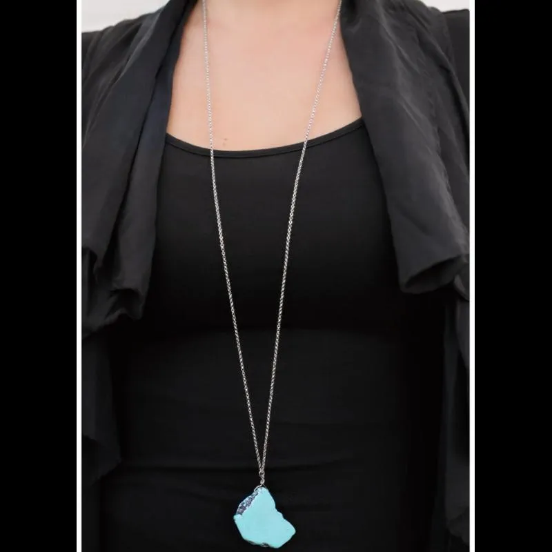 We Will, We Will, Rock You Blue Stone Necklace