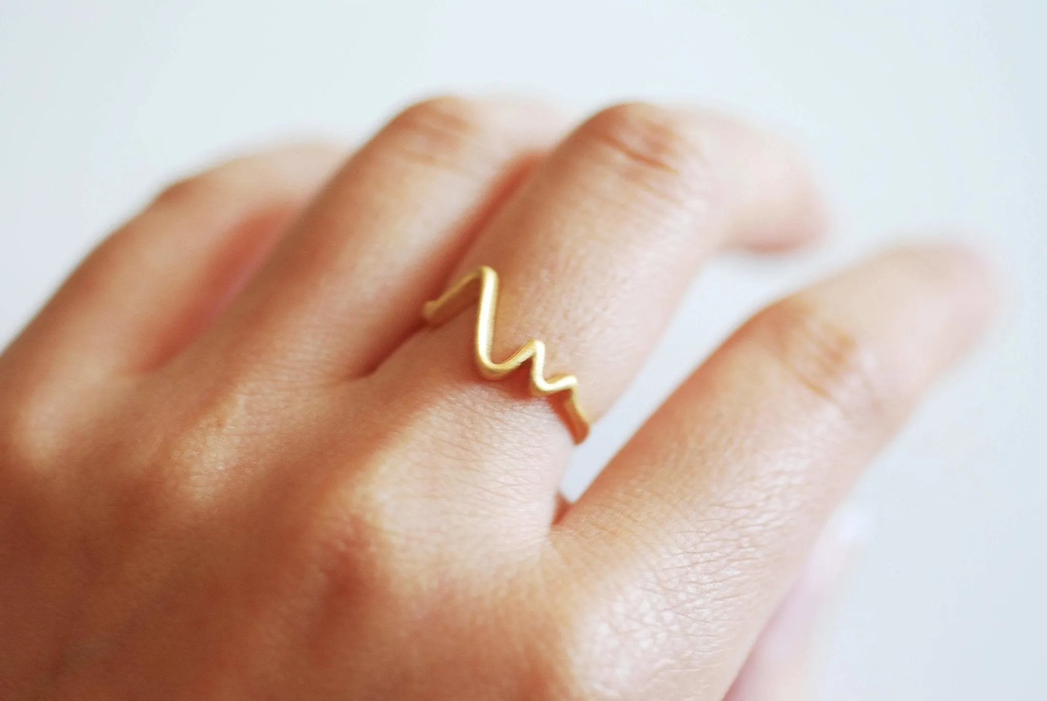 Wholesale Heartbeat Ring, Choose Sterling Silver, Gold, Rose Gold, Adjustable Electrocardiogram Ring, Heart Rate Ring, Wave Ring,