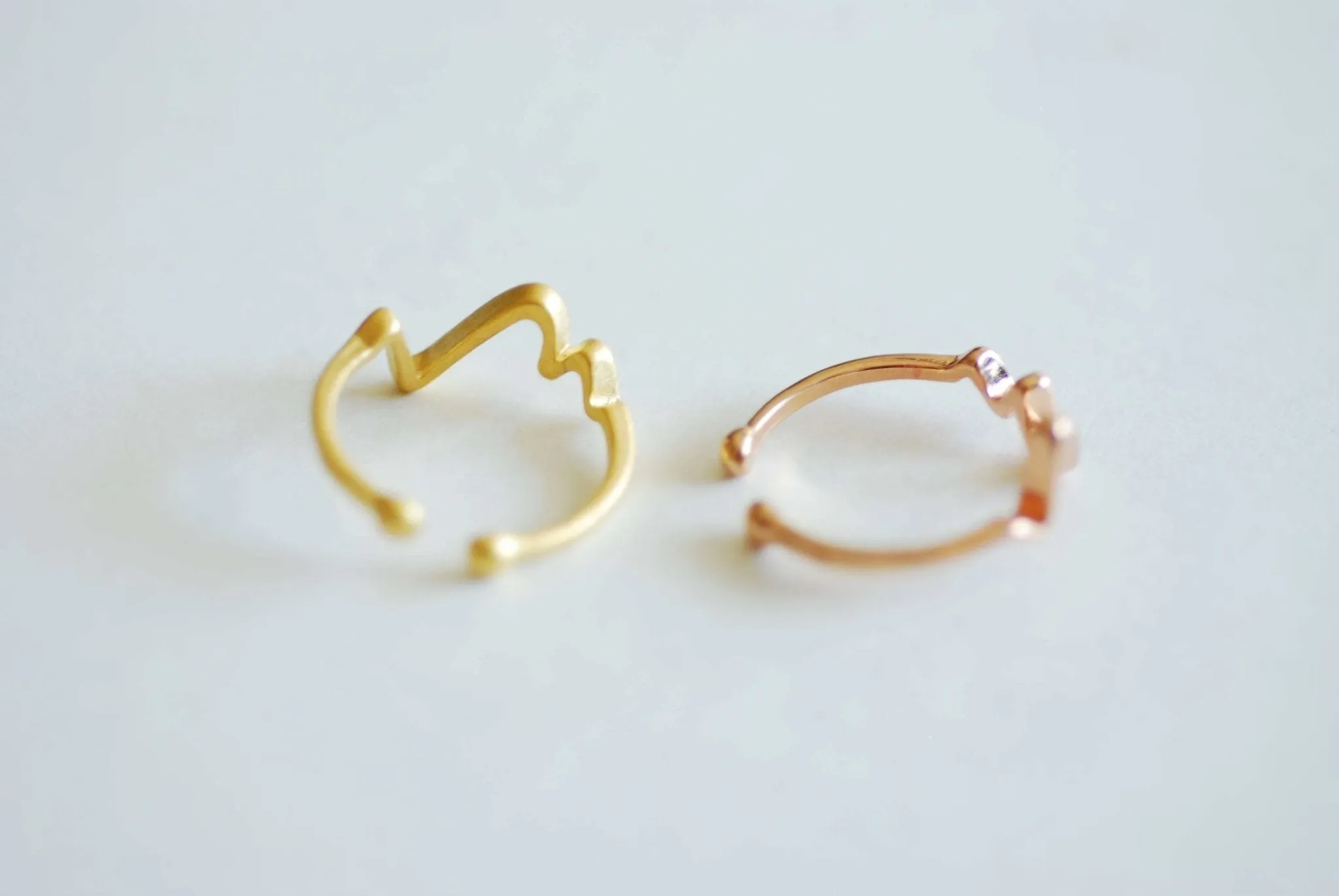 Wholesale Heartbeat Ring, Choose Sterling Silver, Gold, Rose Gold, Adjustable Electrocardiogram Ring, Heart Rate Ring, Wave Ring,