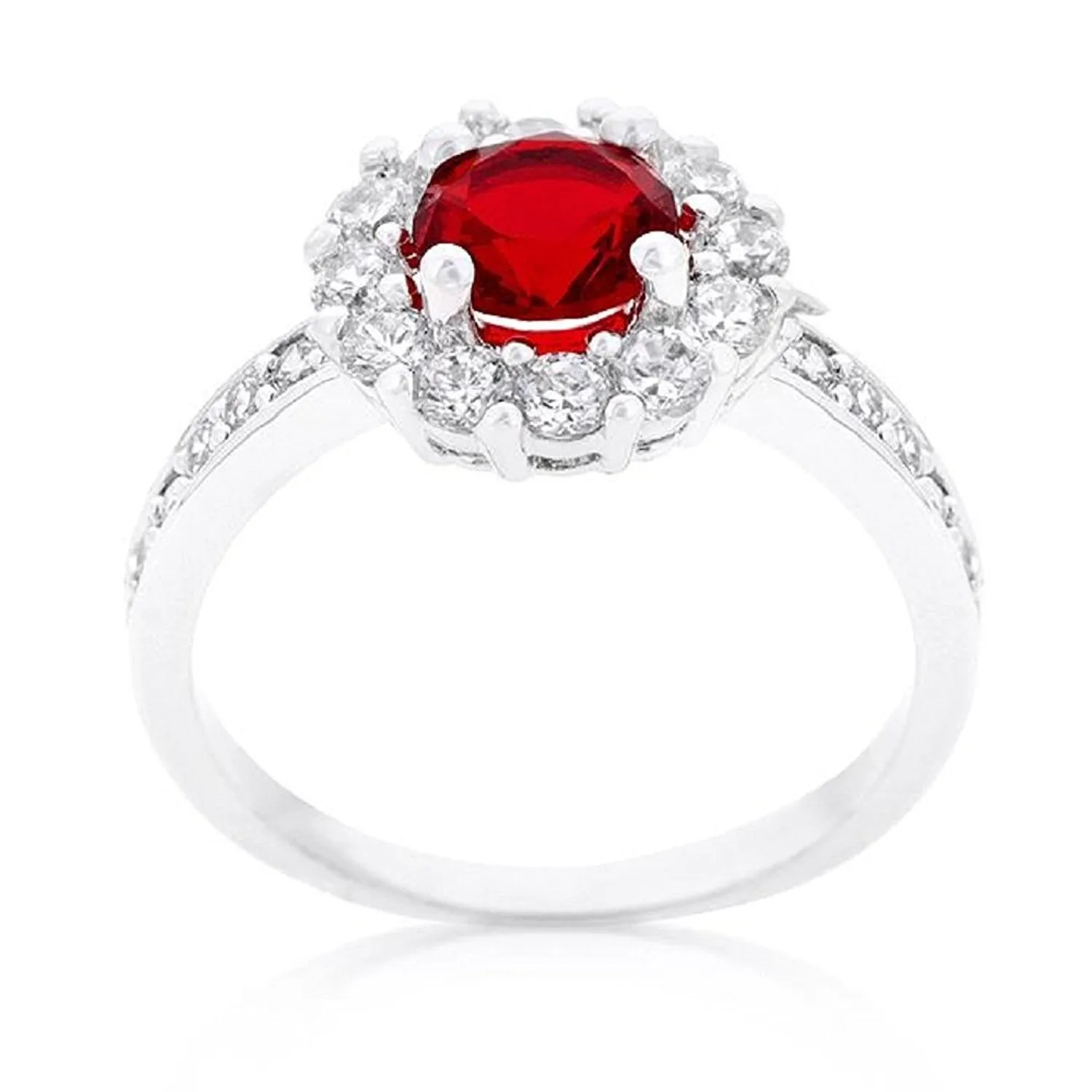 WildKlass Ruby Red Halo Engagement Ring