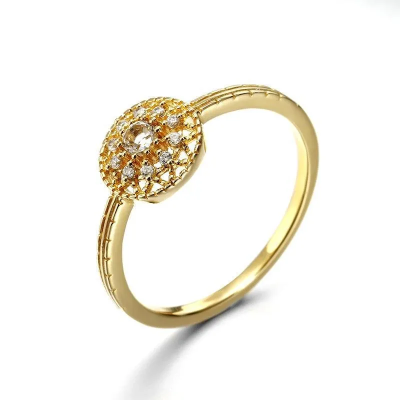 Yellow Gold Round Simple Ring