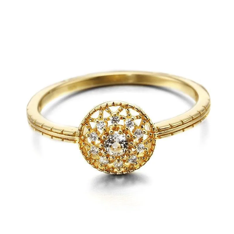 Yellow Gold Round Simple Ring