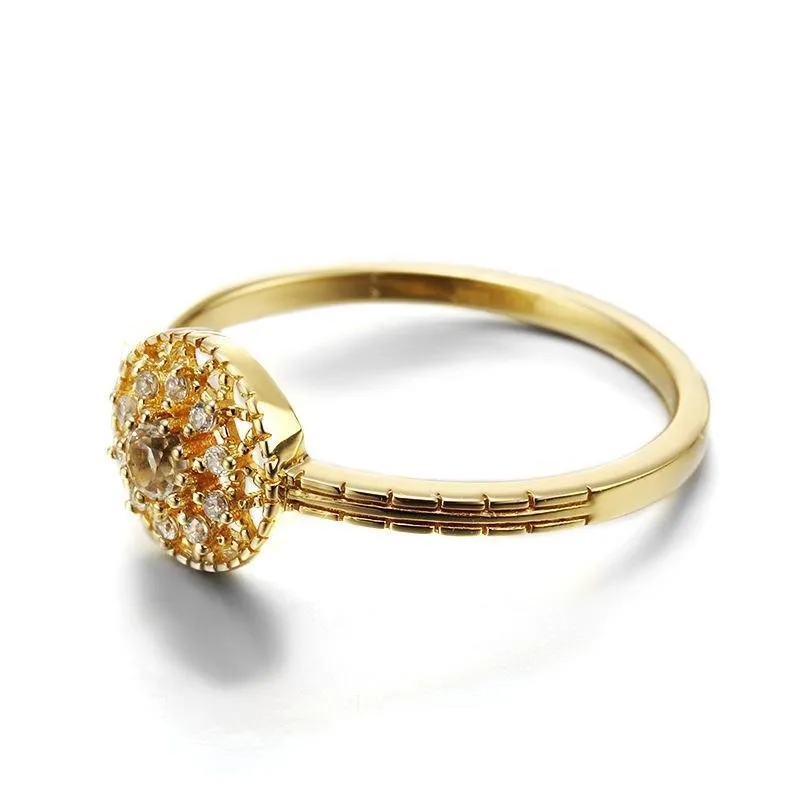 Yellow Gold Round Simple Ring